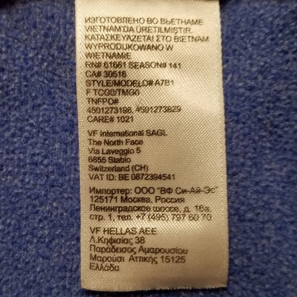 The North Face Heather Blue & Pink Half Dome Logo Hoodie Sweatshirt - Picture 8 of 11